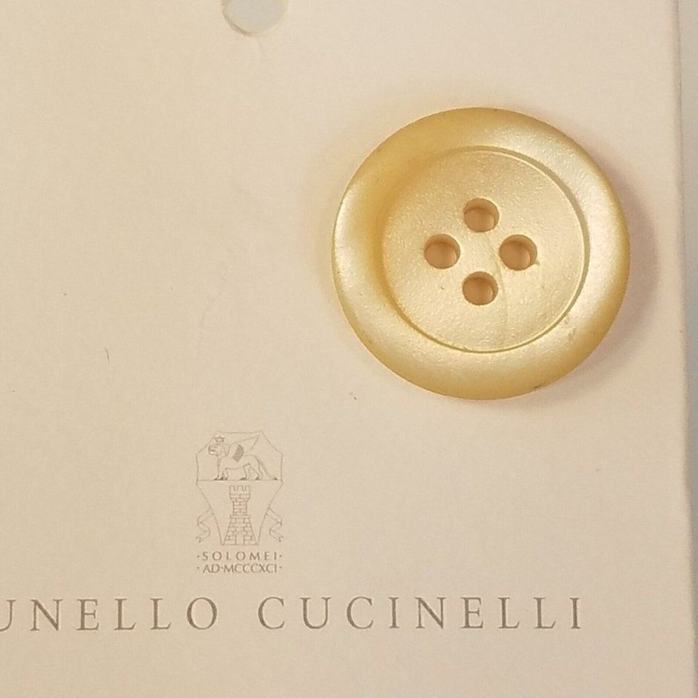 Brunello Cucinelli Replacement Button 4 Hole Beige Luster Button - Picture 3 of 9